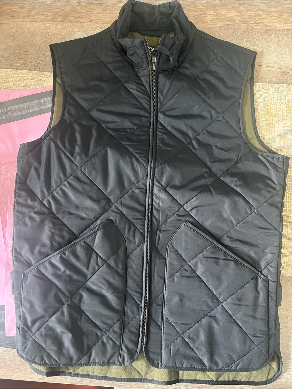 J. Crew Black Quilted Men's Vest